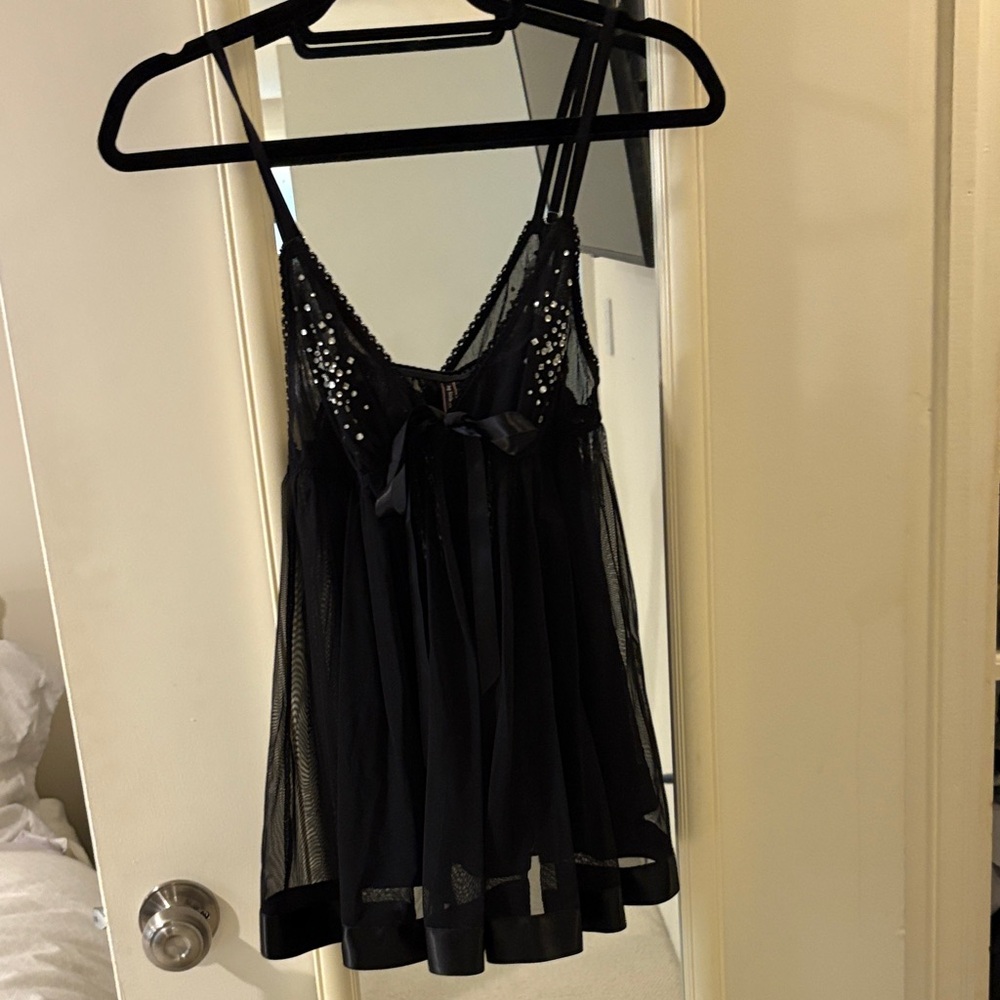 Victoria's Secret Black Sheer Chemise